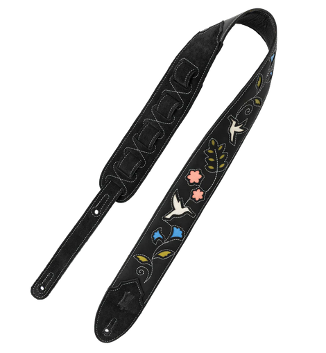 Levy's Leathers M4HB-BLK Sunbird Series Guitar Strap - Hummingbird Design