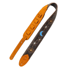 Levy's Leathers M4MN-DBR Sunbird Series Guitar Strap Hummingbird Design - Dark Brown