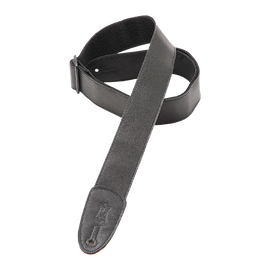 Levy's Leathers M7GP-BLK 2" Wide Black Garment Leather Guitar Strap - Black