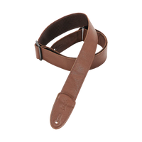 Levy's Leathers M7GP-BRN 2" Wide Black Garment Leather Guitar Strap - Brown