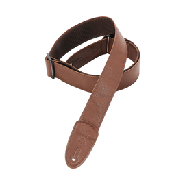 Levy's Leathers M7GP-BRN 2" Wide Black Garment Leather Guitar Strap - Brown