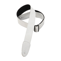 Levy's Leathers M7GP-WHT 2" Wide Black Garment Leather Guitar Strap - White