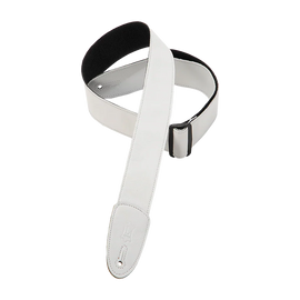 Levy's Leathers M7GP-WHT 2" Wide Black Garment Leather Guitar Strap - White
