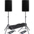 2 Mackie Thump212XT 1400W 12 Inch Powered Speaker 2-Way Digital Mixer Bluetooth Speaker Stand XLR Cables