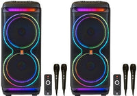 2 MR DJ MEMPHIS Dual 15” Powered DJ Bluetooth Speaker 6000W Active PA System