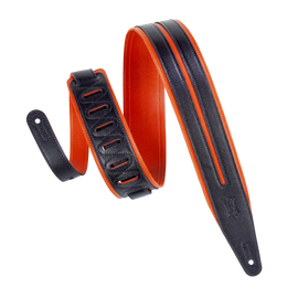 Levy's Leathers MG317DRS-ORG_BLK 2.5" Garment Leather Guitar Strap - Black and Orange