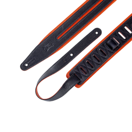 Levy's Leathers MG317DRS-ORG_BLK 2.5" Garment Leather Guitar Strap - Black and Orange