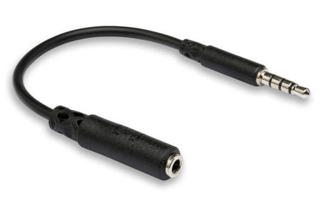 Hosa MHE-158 3.5mm TRRS Female to Slim 3.5mm TRRS Male Smartphone Adapter