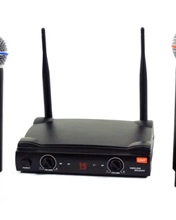 MR DJ MICUHF200 Dual UHF Wireless Microphone System Kit with 2 Handheld