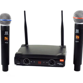 MR DJ MICUHF200 Dual UHF Wireless Microphone System Kit with 2 Handheld