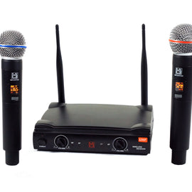 Mr. Dj MIC-UHF200 Professional Wireless Microphone System Kit with 2 Handheld & Wireless Receiver