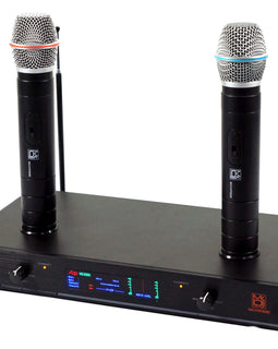 MR DJ MICVHF6000 Rechargeable Wireless Dual Handheld design Microphone System