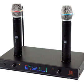 MR DJ MICVHF6000 Rechargeable Wireless Dual Handheld design Microphone System