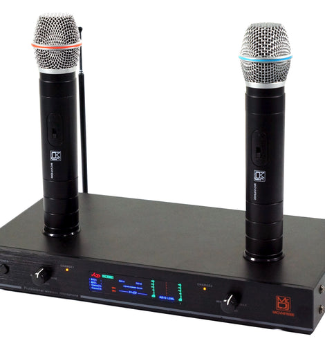 MR DJ MICVHF6000 Rechargeable Wireless Dual Handheld design Microphone System