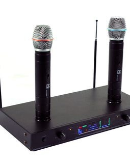 MR DJ MICVHF6000 Rechargeable Wireless Dual Handheld design Microphone System