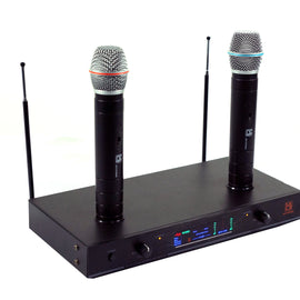 MR DJ MICVHF6000 Rechargeable Wireless Dual Handheld design Microphone System