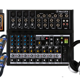 Mackie Mix12FX 12CH Compact Mixer Effects + Certified Headphone + Pair of Audio Cable+ Phone Holder