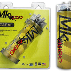 MK AUDIO CAP4F 4 FARAD POWER CAR CAPACITOR FOR ENERGY STORAGE TO ENHANCE BASS DEMAND FROM AUDIO SYSTEM