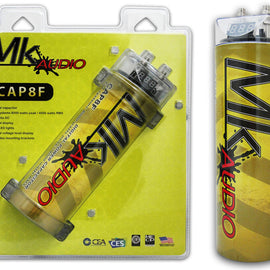 MK AUDIO CAP8F 8 FARAD POWER CAR CAPACITOR FOR ENERGY STORAGE TO ENHANCE BASS DEMAND FROM AUDIO SYSTEM
