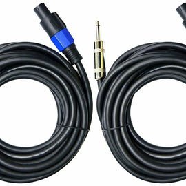 2 MK Audio MKQSM12 ¼” Male to Speakon Male 12 Ft. True 12 Gauge Wire PA DJ Pro Audio Speaker Cable