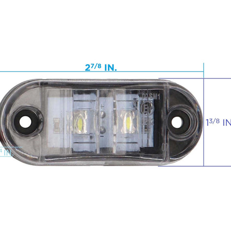 Marine ML-AL2CL-B Blue 2-LED Accent Light - Clear Plastic Bezel