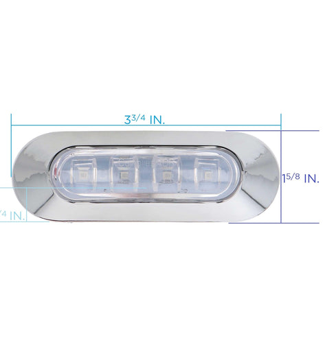 Marine ML-AL4CL-W White 4-LED Accent Light - Chrome Plastic Bezel