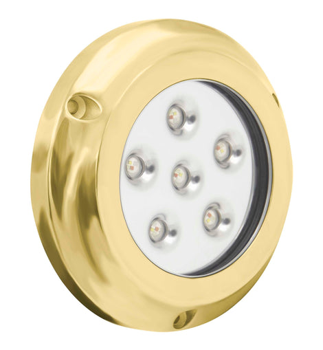 Marine ML-RGBW72W 72W RGBW Underwater Transom Light, Brass