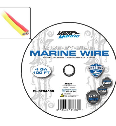 Marine ML-SPG4-100 Power + Ground Wire 4 Gauge Side-by-Side Wire