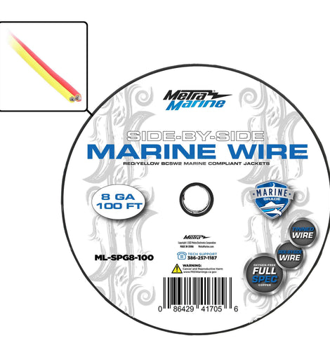 Marine ML-SPG8-100 Power + Ground Wire 8 Gauge Side-by-side Wire