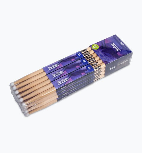 On-Stage MN5B Maple Drum Sticks (5B, Nylon Tip, 12pr)