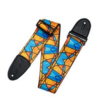 Levy's Leathers MP3SG-002 3" Stained Glass Orange and Blue Design Guitar Strap