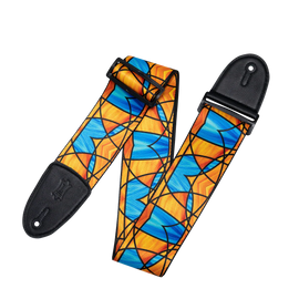 Levy's Leathers MP3SG-002 3" Stained Glass Orange and Blue Design Guitar Strap