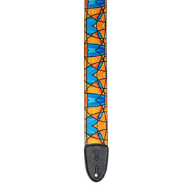 Levy's Leathers MP3SG-002 3" Stained Glass Orange and Blue Design Guitar Strap