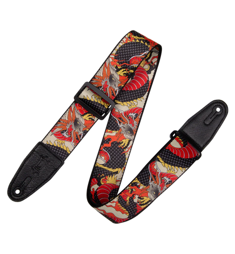 Levy's Leathers MPD2-123 2” Wide Polyester Guitar Strap - Japanese Traditional Dragon Motif