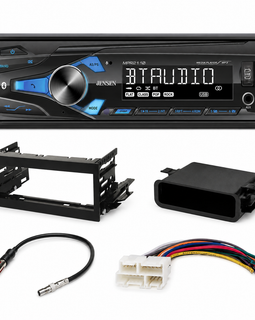 Jensen MPR2110 Single Din Bluetooth Stereo AM/FM Kit Harness Ant Fit 95-02 GM Pickup Bundle