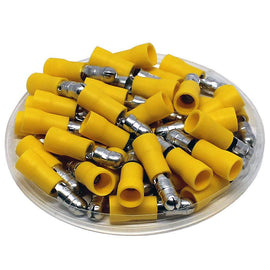 AT E-BVLMYV-100 10/12 Gauge Nylon Male Yellow Solderless Crimp Bullet Plug Connectors