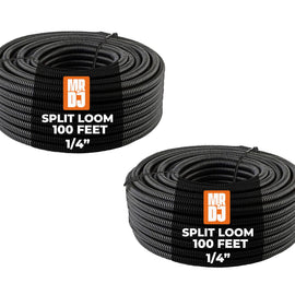 MR DJ DSLT14 200 feet 1/4" 200' split loom tube polyethylene high-temperature DJ, automotive, marine, industrial electrical wire & cable conduit