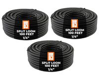 MR DJ 3 Rolls 100ft ea Split Cable Wire Loom Tubing 1/4" 3/8" 1/2" Conduit