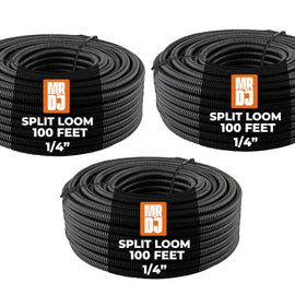 MR DJ 300' (100' Roll) 1/4" 3/8" 1/2" Split Wire Loom Conduit Tubing Sleeve Tube Bundle