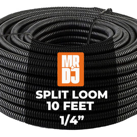 MR DJ 4-Pack 1/4", 3/8", 1/2", 3/4" x 10 Feet Each Split Wire Loom Convoluted Tubing