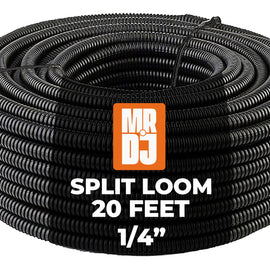 MR DJ DSLT14 1/4" 20' split loom tube polyethylene high temperature DJ automotive marine industrial electrical wire & cable conduit