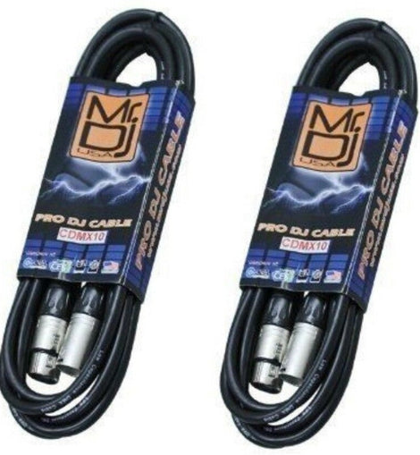 2 MR DJ CDMX10 5-pin DMX lighting cable <BR/>10' DMX 5-Pin XLR Pro Stage DJ Lighting Cable