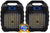 Pair of MR DJ DISCO 5.25" Portable Powerful PA Bluetooth Speaker Karaoke Machine with Sound Activated Lights, Battery Powered, FM Radio, USB/Micro SD Card, & LED Party Light