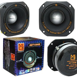 Mr Dj HDT1000B 4" Titanium Bullet High Compression Tweeter Car Van ATV UTV Marine Boat Motorcycle Motorsports, and Competition