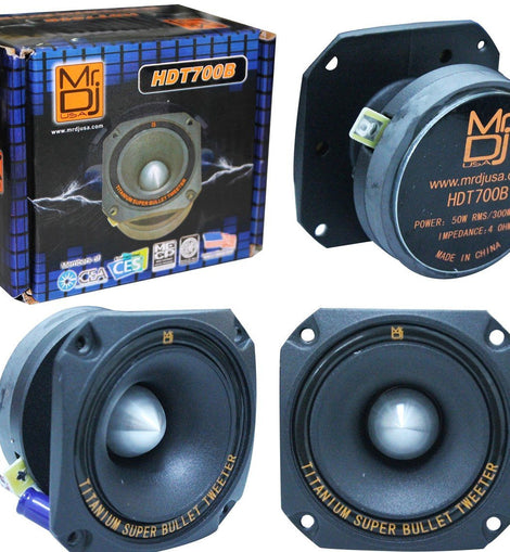 Mr. Dj HDT700S 3.5-Inch Titanium Bullet Tweeter w/ 10 Ounce Ferrite Magnet Chrom