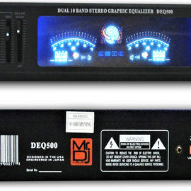 MR DJ DEQ500 19" Rack Mount Pro Dual 10 Band Stereo Graphic Equalizer EQ & MIC200