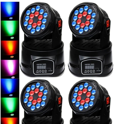 4 MR DJ LMH230 100W RGBW 18-LED Moving Head DJ Light