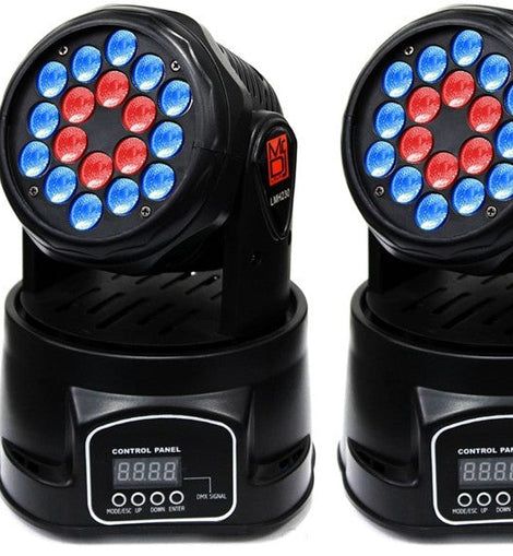 2 MR DJ LMH230 100W RGBW 18-LED Moving Head DJ Light