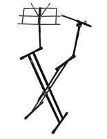 MR DJ KS-700 Keyboard Stand with Music Note Holder & Microphone Boom Arm