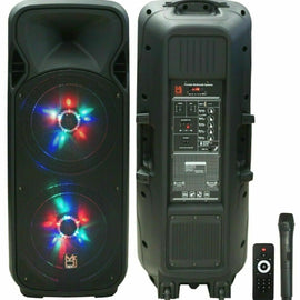 MR DJ LETS-PARTY Dual 12" Battery Powered Bluetooth Speaker Microphone Party Speaker